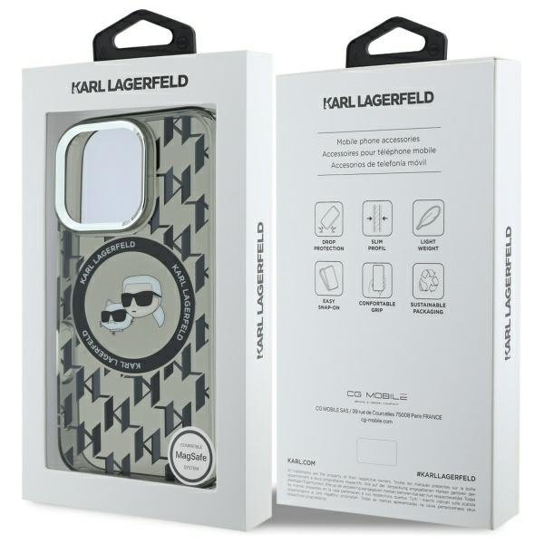Karl Lagerfeld KLHMP16LHMCKMHK iPhone 16Pro 6.3&quot; czarny/black IML Monogram Karl&Choupette Head MagSafe