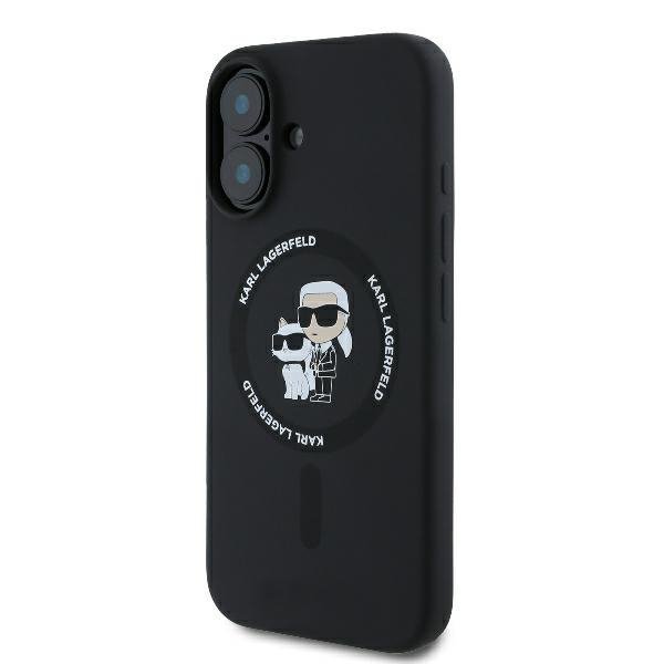 Karl Lagerfeld KLHMP16MSCMKCRHK iPhone16 Plus 6.7&quot; czarny/black hardcase Silicone Karl&Choupette Ring MagSafe