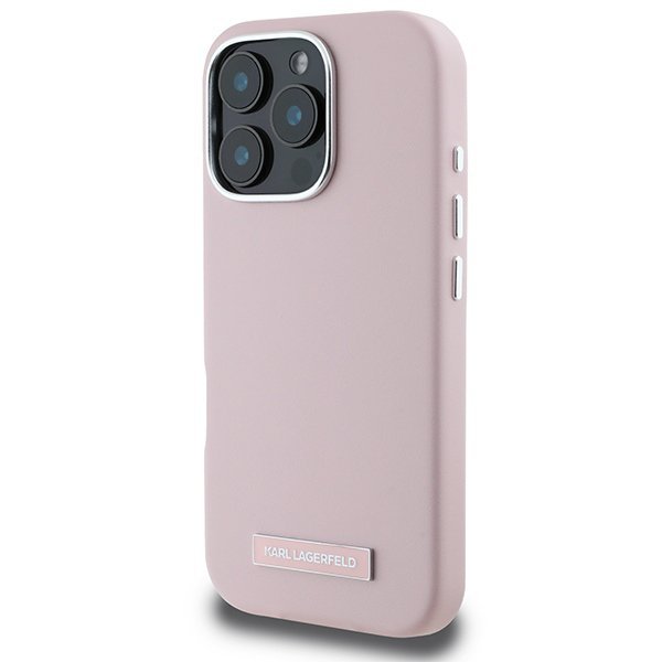 Karl Lagerfeld KLHMP16LPGMSRPP iPhone16 Pro 6.3&quot; różowy/pink hardcase FW Metal Plate MagSafe