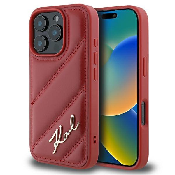 Karl Lagerfeld KLHCP16LPQDSMGR iPhone16 Pro 6.3&quot; czerwony/red hardcase Quilted Signature