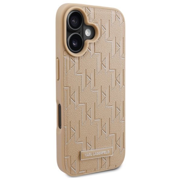 Karl Lagerfeld KLHMP16SPKHPORPE iPhone16 6.1&quot; beżowy/beige hardcase Hot Stamp Magsafe