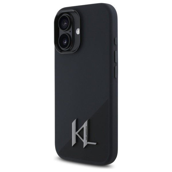 Karl Lagerfeld KLHMP16SSCMKMPCK iPhone   16 6.1&quot; czarny/black hardcase Silicone Shadow Metal Initial MagSafe