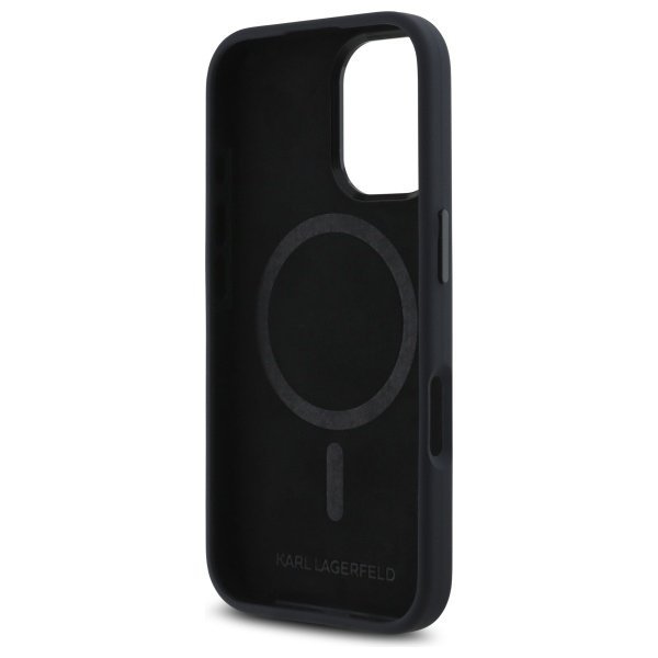 Karl Lagerfeld KLHMP16SSCMKMPCK iPhone   16 6.1&quot; czarny/black hardcase Silicone Shadow Metal Initial MagSafe