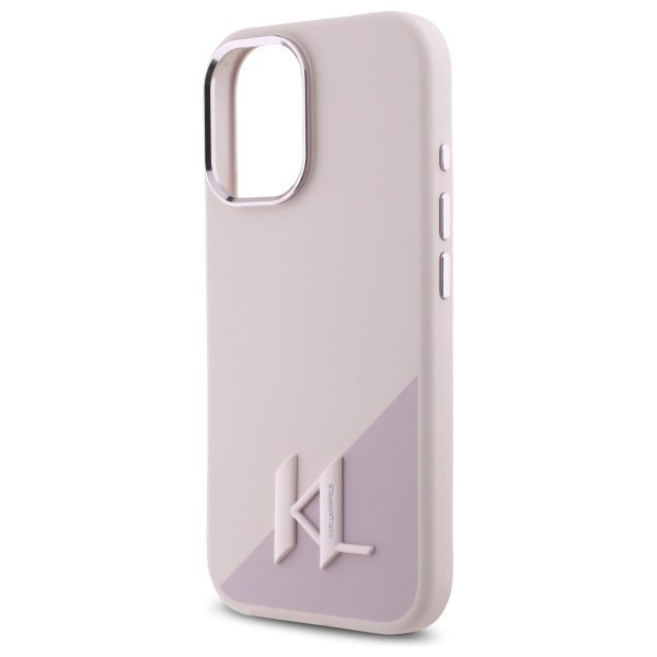 Karl Lagerfeld KLHMP16SSCMKMPCP iPhone   16 6.1&quot; różowy/pink hardcase Silicone Shadow Metal Initial MagSafe