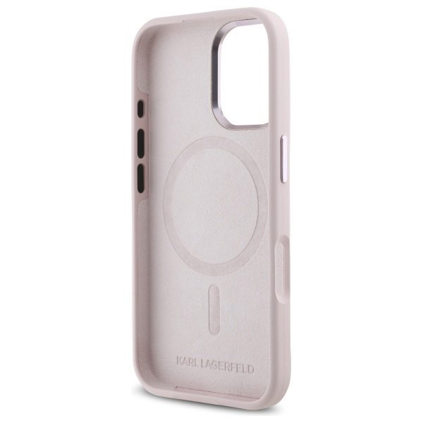 Karl Lagerfeld KLHMP16SSCMKMPCP iPhone   16 6.1&quot; różowy/pink hardcase Silicone Shadow Metal Initial MagSafe