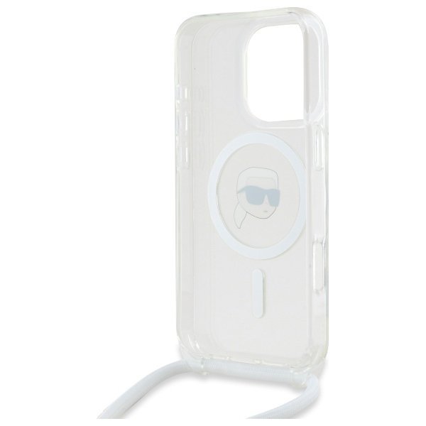Karl Lagerfeld KLHMP16LHCKHNT iPhone 16  Pro 6.3&quot; hardcase transparent Crossbody IML Karl Head Magsafe
