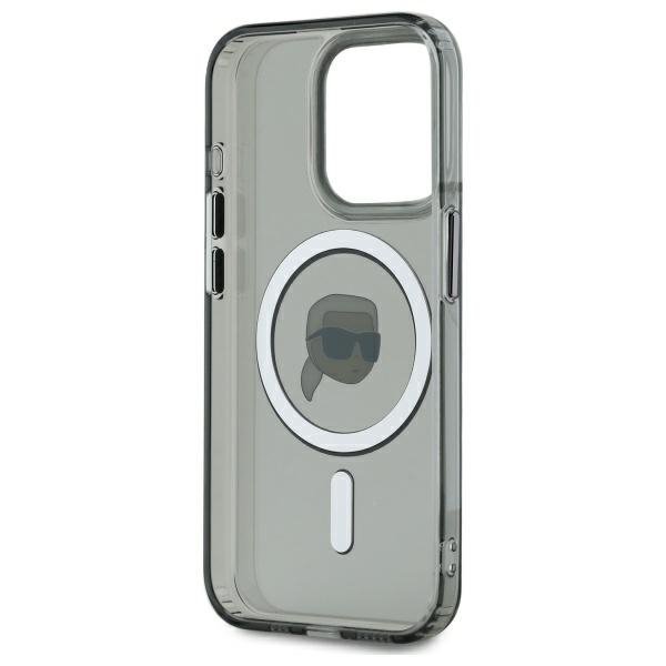 Karl Lagerfeld KLHMP15LHLSKIK iPhone 15  Pro 6.1&quot; czarny/black hardcase IML Metal Karl Head MagSafe