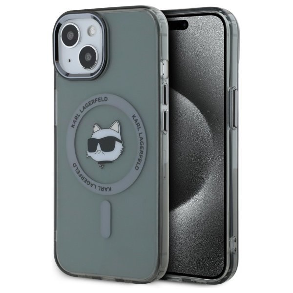 Karl Lagerfeld KLHMP15SHLSCHK iPhone 15  6.1&quot; czarny/black hardcase IML Metal Choupette Head MagSafe