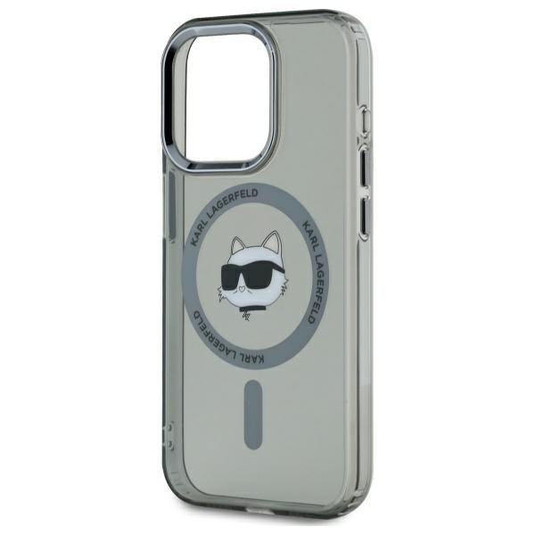 Karl Lagerfeld KLHMP15LHLSCHK iPhone 15  Pro 6.1&quot; czarny/black hardcase IML Metal Choupette Head MagSafe