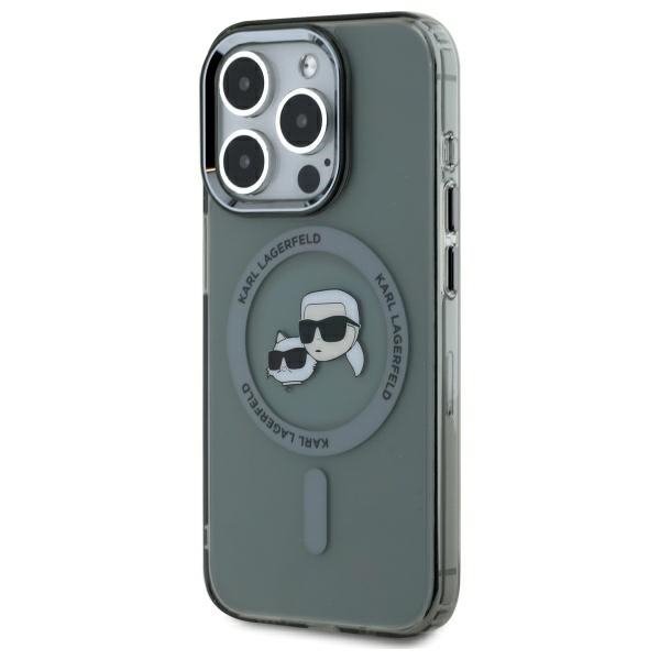 Karl Lagerfeld KLHMP15XHLSKCK iPhone 15  Pro Max 6.7&quot; czarny/black hardcase IML Metal Karl&Choupette Head MagSafe