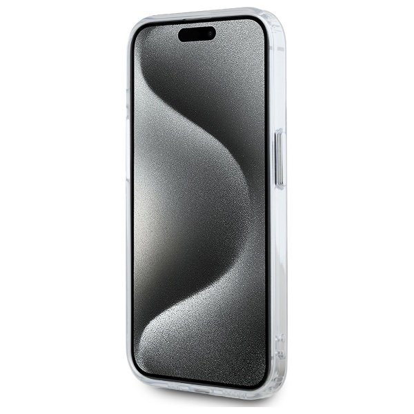 Karl Lagerfeld KLHMP15LHLSKCH iPhone 15  Pro 6.1&quot; biały/white hardcase IML Metal Karl&Choupette Head MagSafe