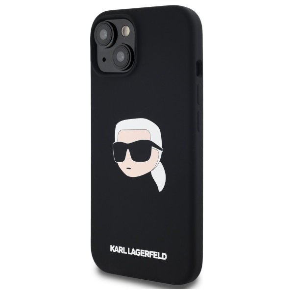 Karl Lagerfeld KLHMP15SSKHPPLK iPhone 15 6.1&quot; czarny/black hardcase Silicone Karl Head Print MagSafe