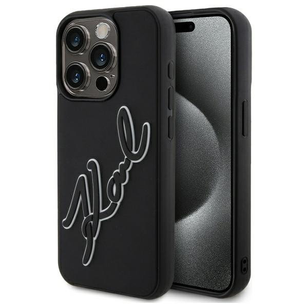 Karl Lagerfeld KLHCP15X3DRKSDLK iPhone   15 Pro Max 6.7&quot; czarny/black hardcase 3D Rubber Signature