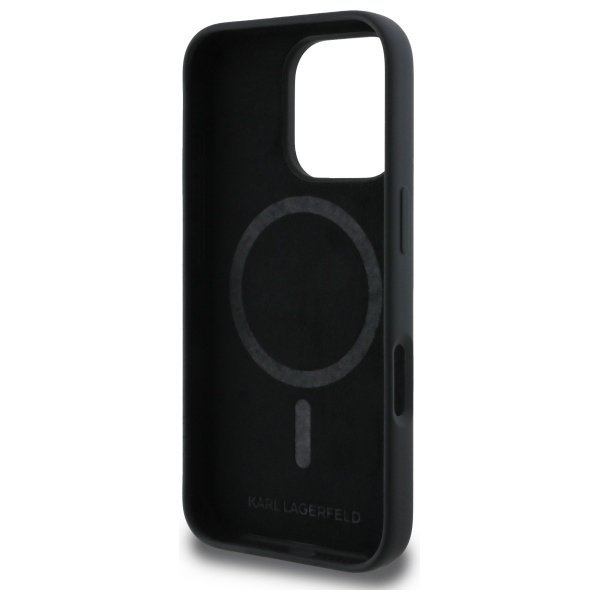 Karl Lagerfeld KLHMP16XSKCHTCK iPhone 16 Pro Max 6.9&quot; czarny/black hardcase Silicone Karl&Choupette Heads MagSafe