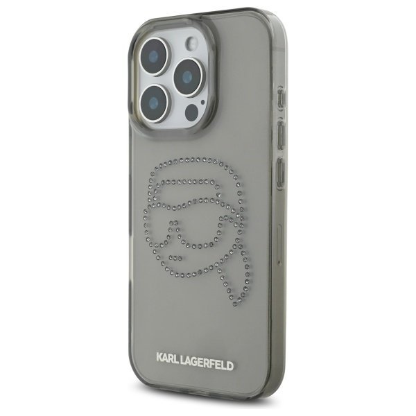 Karl Lagerfeld KLHCP16XHKHDCELK iPhone   16 Pro Max 6.9&quot; czarny/black hardcase IML Rhinestones Karl Head