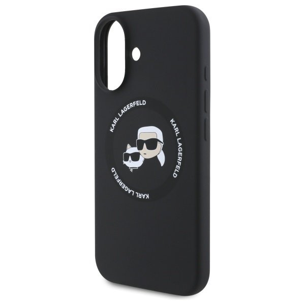 Karl Lagerfeld KLHMP16SSKCHTCK iPhone 16 6.1&quot; czarny/black hardcase Silicone Karl&Choupette Heads MagSafe
