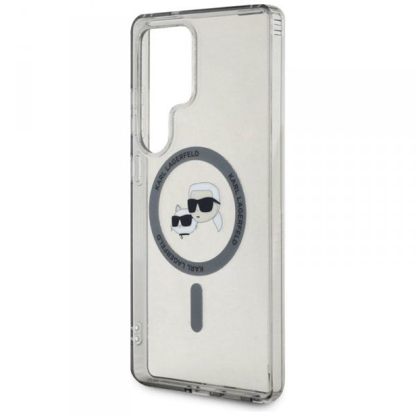 Etui Karl Lagerfeld Button Karl &        Choupette Heads Printed Logo MagSafe do Samsung Galaxy S25 Ultra czarny