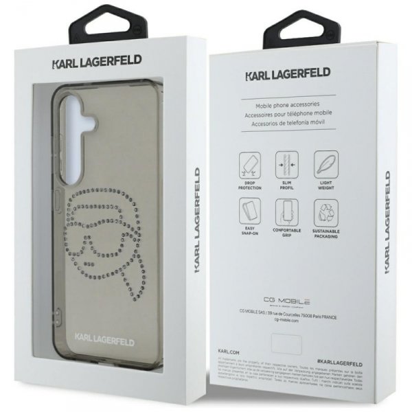 Etui Karl Lagerfeld Rhinestones Karl     Head Logo do Samsung Galaxy S25 czarny