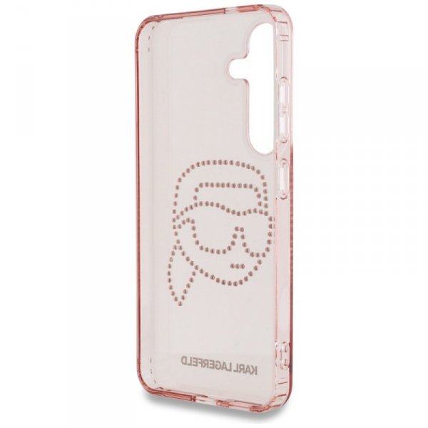 Etui Karl Lagerfeld Rhinestones K. Head  Logo do Samsung Galaxy S25 różowy