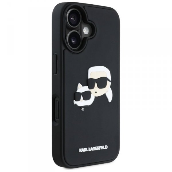 Etui Karl Lagerfeld HC 3D Rubber Double  Heads do iPhone 16 czarny