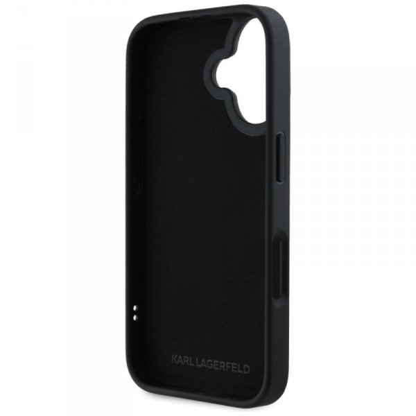 Etui Karl Lagerfeld HC 3D Rubber Double  Heads do iPhone 16 czarny