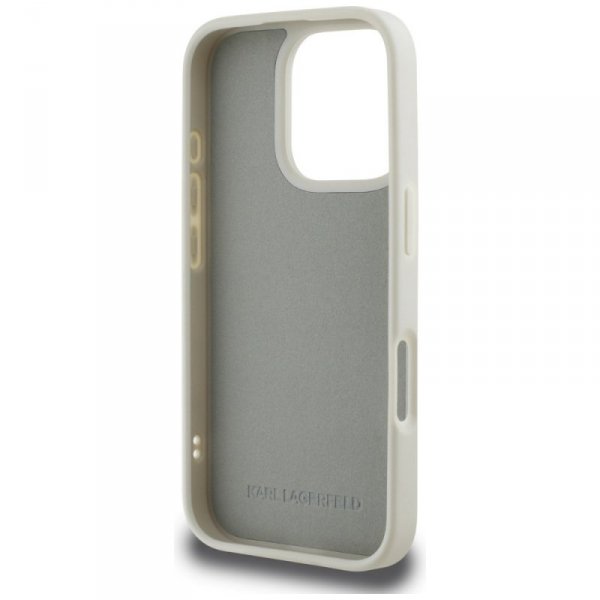 Etui Karl Lagerfeld HC 3D Rubber Double  Heads do iPhone 16 Pro Max beżowy