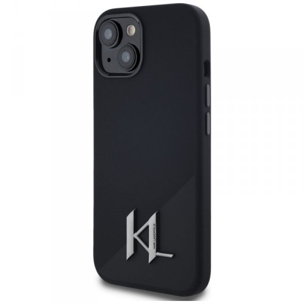 Etui Karl Lagerfeld Silicone Shadow      Metal Initial MagSafe do iPhone 15 czarny