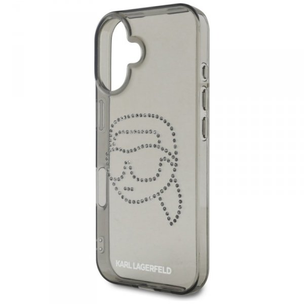 Etui Karl Lagerfeld IML Rhinestones Karl Head do iPhone 16 czarny