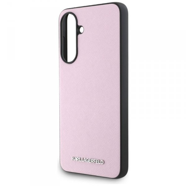 Etui Karl Lagerfeld Saffiano Metal Logo  do Samsung Galaxy A56 różowy