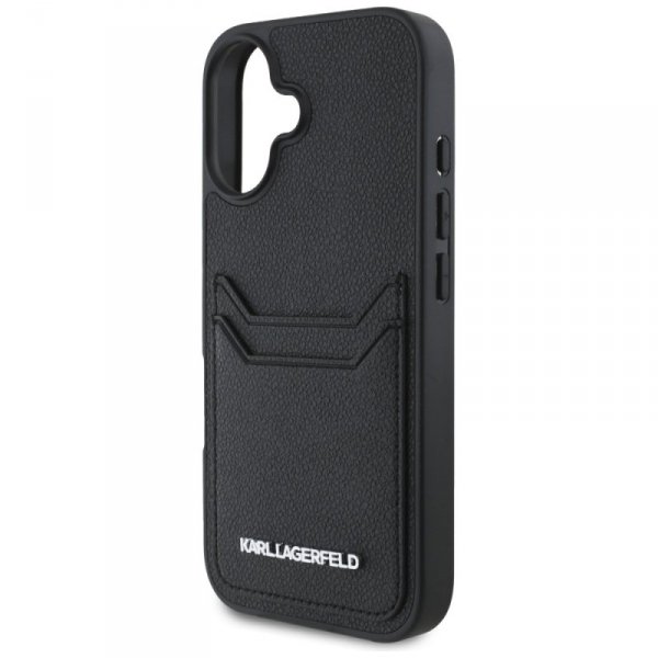 Etui Karl Lagerfeld HC Grained PU        Cardslot Metal Elong do iPhone 16 czarny