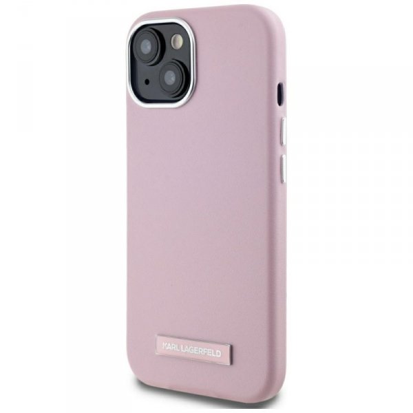 Etui Karl Lagerfeld FW Metal Plate       MagSafe do iPhone 15 różowy