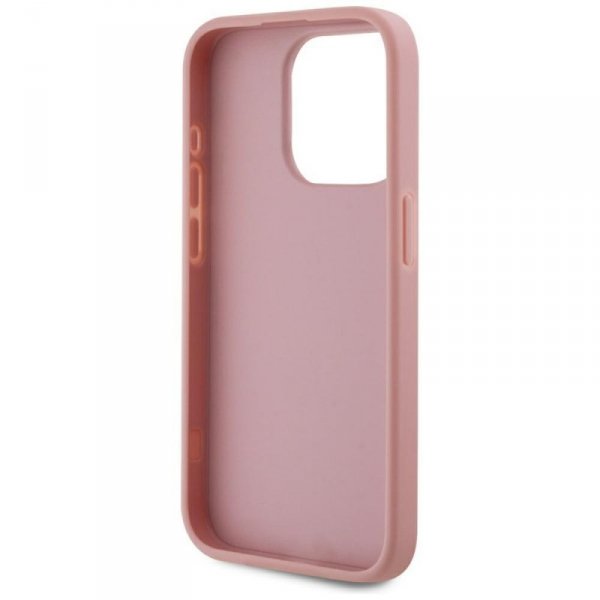 Etui Karl Lagerfeld Wrinkled Metal       Signature do iPhone 15 Pro różowy