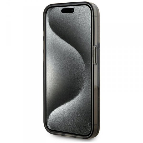 Etui Karl Lagerfeld Liquide Glitter      Monogram Gradient do iPhone 15 Pro czarny