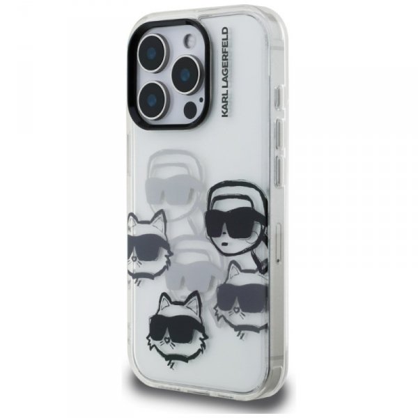 Etui Karl Lagerfeld IML Multi K&C Head   Pattern do iPhone 16 Pro przezroczysty