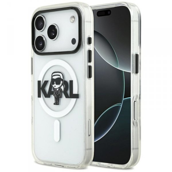 Etui Karl Lagerfeld IML Karl Sketch Logo MagSafe do iPhone 17 Pro przezroczysty
