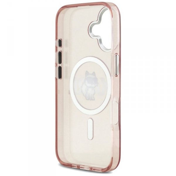Etui Karl Lagerfeld IML Choupette Sketch Logo MagSafe do iPhone 17 różowy