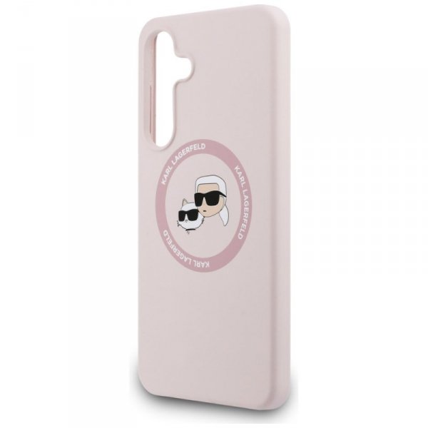 Etui Karl Lagerfeld Silicone             Karl&Choupette Heads MagSafe do Samsung Galaxy S25 FE różowy
