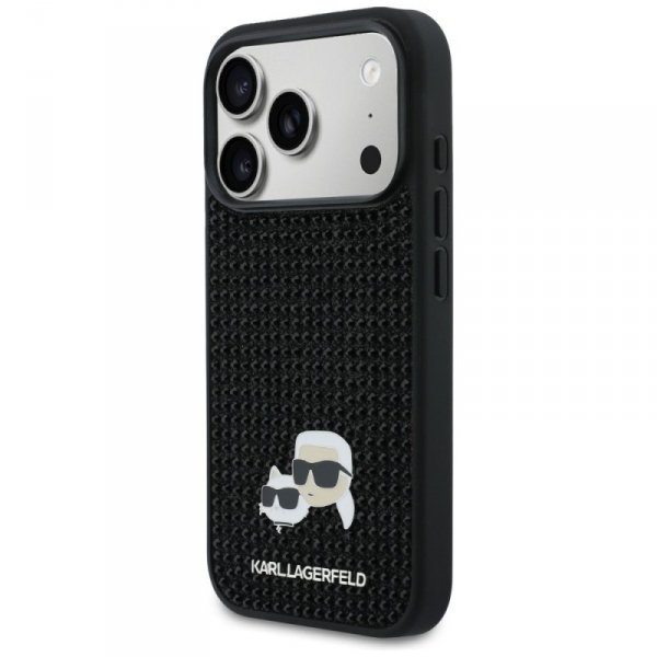 Etui Karl Lagerfeld Rhinestones          Karl&Choupette Pin do iPhone 17 Pro czarny