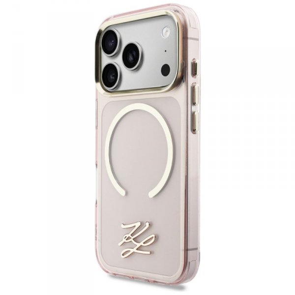 Etui Karl Lagerfeld IML KL Script Logo   MagSafe do iPhone 17 Pro różowy