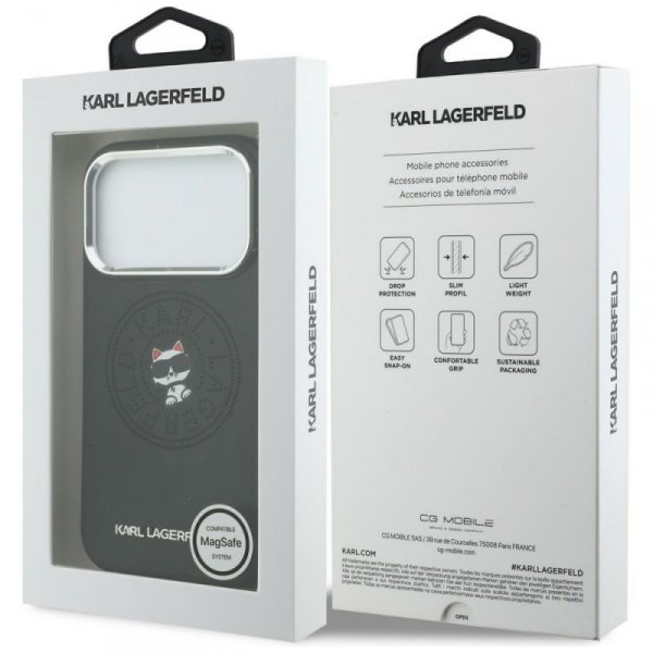 Etui Karl Lagerfeld Point & Choupette    Sketch MagSafe do iPhone 17 Pro czarny