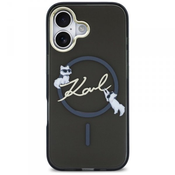 Etui Karl Lagerfeld IML Choupettes Karl  Script Logo MagSafe do iPhone 17 czarny