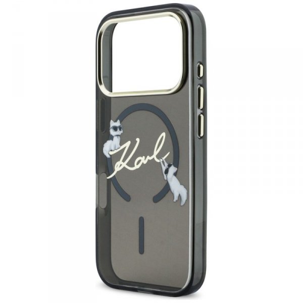Etui Karl Lagerfeld IML Choupettes Karl  Script Logo MagSafe do iPhone 17 Pro czarny