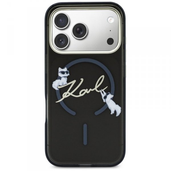 Etui Karl Lagerfeld IML Choupettes Karl  Script Logo MagSafe do iPhone 17 Pro Max czarny