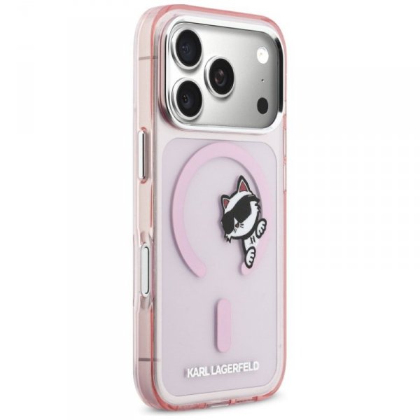 Etui Karl Lagerfeld IML Peekaboo MagSafe do iPhone 17 Pro Max różowy