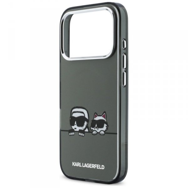 Etui Karl Lagerfeld IML Karl & Choupette Peekaboo Logo MagSafe do iPhone 17 Pro czarny