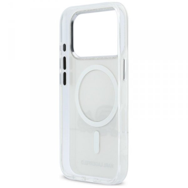 Etui Karl Lagerfeld IML Karl & Choupette Peekaboo Logo MagSafe do iPhone 17 Pro biały