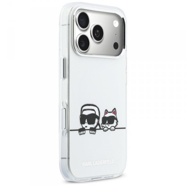 Etui Karl Lagerfeld IML Karl & Choupette Peekaboo Logo MagSafe do iPhone 17 Pro Max biały