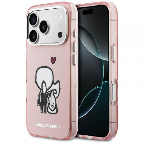 Etui Karl Lagerfeld Karl & Choupette     Back MagSafe do iPhone 17 Pro Max różowy