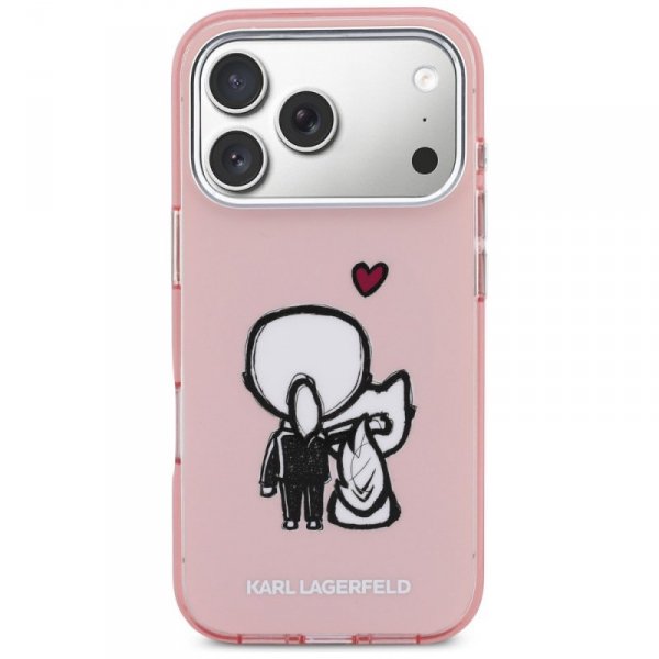 Etui Karl Lagerfeld Karl & Choupette     Back MagSafe do iPhone 17 Pro Max różowy
