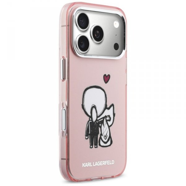Etui Karl Lagerfeld Karl & Choupette     Back MagSafe do iPhone 17 Pro Max różowy